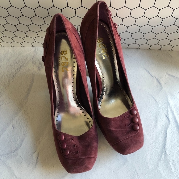 BCBG Burgundy Suede Grido Pin Up Heel 8.5 - Picture 2 of 7